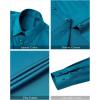imageJVER Womens Dress Shirts Long Sleeve Button Down Shirt WrinkleFree Business Casual Blouse Office Work TopsPeacock Blue