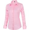 imageJVER Womens Dress Shirts Long Sleeve Button Down Shirt WrinkleFree Business Casual Blouse Office Work TopsPink