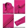 imageJVER Womens Dress Shirts Long Sleeve Button Down Shirt WrinkleFree Business Casual Blouse Office Work TopsRose Red