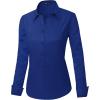 imageJVER Womens Dress Shirts Long Sleeve Button Down Shirt WrinkleFree Business Casual Blouse Office Work TopsRoyal Blue