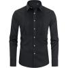 imageJVER Mens Tuxedo Shirt Formal Dress Shirt Pleated Long Sleeve Button Down Shirts for Prom Party WeddingBlack