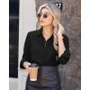 imageJVER Button Down Shirts for Women Wrinkle Free Long Sleeve Dress Shirt Business Casual Work Blouse with PocketBlack