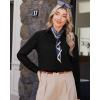 imageJVER Button Down Shirts for Women Wrinkle Free Long Sleeve Dress Shirt Business Casual Work Blouse with PocketBlack