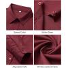 imageJVER Button Down Shirts for Women Wrinkle Free Long Sleeve Dress Shirt Business Casual Work Blouse with PocketBurgundy