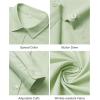 imageJVER Button Down Shirts for Women Wrinkle Free Long Sleeve Dress Shirt Business Casual Work Blouse with PocketLight Green