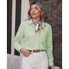 imageJVER Button Down Shirts for Women Wrinkle Free Long Sleeve Dress Shirt Business Casual Work Blouse with PocketLight Green