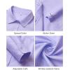 imageJVER Button Down Shirts for Women Wrinkle Free Long Sleeve Dress Shirt Business Casual Work Blouse with PocketLight Purple