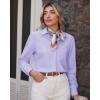 imageJVER Button Down Shirts for Women Wrinkle Free Long Sleeve Dress Shirt Business Casual Work Blouse with PocketLight Purple