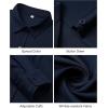 imageJVER Button Down Shirts for Women Wrinkle Free Long Sleeve Dress Shirt Business Casual Work Blouse with PocketNavy Blue