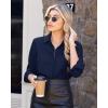 imageJVER Button Down Shirts for Women Wrinkle Free Long Sleeve Dress Shirt Business Casual Work Blouse with PocketNavy Blue
