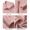 imageJVER Button Down Shirts for Women Wrinkle Free Long Sleeve Dress Shirt Business Casual Work Blouse with PocketPeach Pink
