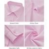 imageJVER Button Down Shirts for Women Wrinkle Free Long Sleeve Dress Shirt Business Casual Work Blouse with PocketPink