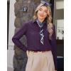 imageJVER Button Down Shirts for Women Wrinkle Free Long Sleeve Dress Shirt Business Casual Work Blouse with PocketPurple