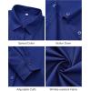 imageJVER Button Down Shirts for Women Wrinkle Free Long Sleeve Dress Shirt Business Casual Work Blouse with PocketRoyal Blue