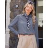 imageJVER Button Down Shirts for Women Wrinkle Free Long Sleeve Dress Shirt Business Casual Work Blouse with PocketSilver Grey