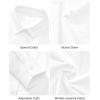 imageJVER Button Down Shirts for Women Wrinkle Free Long Sleeve Dress Shirt Business Casual Work Blouse with PocketWhite