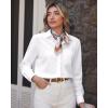 imageJVER Button Down Shirts for Women Wrinkle Free Long Sleeve Dress Shirt Business Casual Work Blouse with PocketWhite