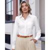 imageJVER Button Down Shirts for Women Wrinkle Free Long Sleeve Dress Shirt Business Casual Work Blouse with PocketWhite