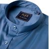imageJVER Mens Banded Collar Dress Shirt Mandarin Long Sleeve Button Down Shirts Stretch Collarless Tops with PocketCyan Blue