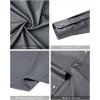 imageJVER Mens Banded Collar Dress Shirt Mandarin Long Sleeve Button Down Shirts Stretch Collarless Tops with PocketDark Grey
