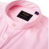 imageJVER Mens Banded Collar Dress Shirt Mandarin Long Sleeve Button Down Shirts Stretch Collarless Tops with PocketPink