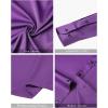 imageJVER Mens Banded Collar Dress Shirt Mandarin Long Sleeve Button Down Shirts Stretch Collarless Tops with PocketPurple