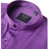 imageJVER Mens Banded Collar Dress Shirt Mandarin Long Sleeve Button Down Shirts Stretch Collarless Tops with PocketPurple