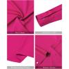 imageJVER Mens Banded Collar Dress Shirt Mandarin Long Sleeve Button Down Shirts Stretch Collarless Tops with PocketRose Red