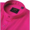 imageJVER Mens Banded Collar Dress Shirt Mandarin Long Sleeve Button Down Shirts Stretch Collarless Tops with PocketRose Red