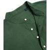 imageJVER Mens Cotton Linen Long Sleeve Shirts Casual Button Down Banded Collar Shirt Beach Summer Tops with PocketArmy Green
