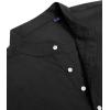imageJVER Mens Cotton Linen Long Sleeve Shirts Casual Button Down Banded Collar Shirt Beach Summer Tops with PocketBlack