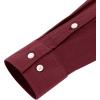 imageJVER Mens Cotton Linen Long Sleeve Shirts Casual Button Down Banded Collar Shirt Beach Summer Tops with PocketBurgundy