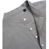 imageJVER Mens Cotton Linen Long Sleeve Shirts Casual Button Down Banded Collar Shirt Beach Summer Tops with PocketDark Grey