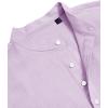 imageJVER Mens Cotton Linen Long Sleeve Shirts Casual Button Down Banded Collar Shirt Beach Summer Tops with PocketLight Purple
