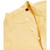 imageJVER Mens Cotton Linen Long Sleeve Shirts Casual Button Down Banded Collar Shirt Beach Summer Tops with PocketLight Yellow