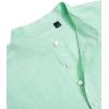 imageJVER Mens Cotton Linen Long Sleeve Shirts Casual Button Down Banded Collar Shirt Beach Summer Tops with PocketMint Green