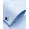 imageJVER Mens French Cuff Dress Shirts Regular Fit Long Sleeve Spread Collar Metal CufflinkBlue