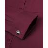 imageJVER Mens French Cuff Dress Shirts Regular Fit Long Sleeve Spread Collar Metal CufflinkBurgundy
