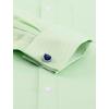 imageJVER Mens French Cuff Dress Shirts Regular Fit Long Sleeve Spread Collar Metal CufflinkGreen