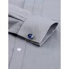 imageJVER Mens French Cuff Dress Shirts Regular Fit Long Sleeve Spread Collar Metal CufflinkGrey