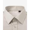 imageJVER Mens French Cuff Dress Shirts Regular Fit Long Sleeve Spread Collar Metal CufflinkLight Khaki