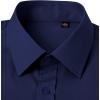 imageJVER Mens French Cuff Dress Shirts Regular Fit Long Sleeve Spread Collar Metal CufflinkNavy Blue