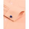 imageJVER Mens French Cuff Dress Shirts Regular Fit Long Sleeve Spread Collar Metal CufflinkOrange