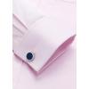 imageJVER Mens French Cuff Dress Shirts Regular Fit Long Sleeve Spread Collar Metal CufflinkPink