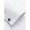 imageJVER Mens French Cuff Dress Shirts Regular Fit Long Sleeve Spread Collar Metal CufflinkWhite
