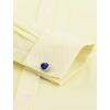 imageJVER Mens French Cuff Dress Shirts Regular Fit Long Sleeve Spread Collar Metal CufflinkYellow