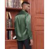 imageJVER Mens Silk Satin Long Sleeve Dress Shirts Shiny Casual Button Down Shirt Luxury Party Prom ShirtsArmy Green