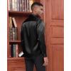 imageJVER Mens Silk Satin Long Sleeve Dress Shirts Shiny Casual Button Down Shirt Luxury Party Prom ShirtsBlack