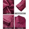 imageJVER Mens Silk Satin Long Sleeve Dress Shirts Shiny Casual Button Down Shirt Luxury Party Prom ShirtsBurgundy