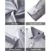 imageJVER Mens Silk Satin Long Sleeve Dress Shirts Shiny Casual Button Down Shirt Luxury Party Prom ShirtsDark Silver